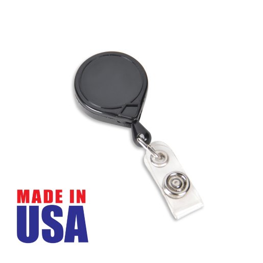 Made in the USA Black Round Badge Reel