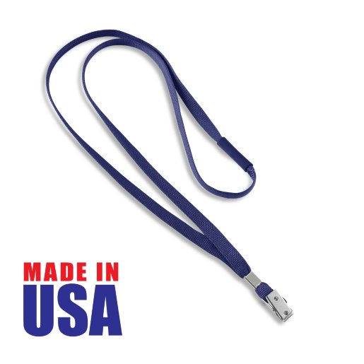 Made in the USA Blank Flat Woven Lanyard with Breakaway Release
