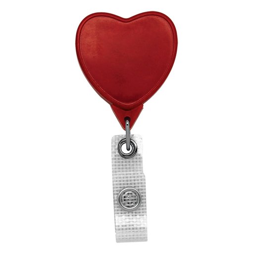 Badge Reel - Jumbo Heart - Anti-Microbial - Red
