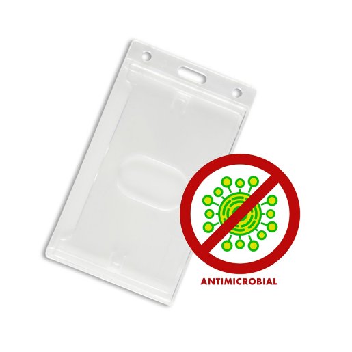 Anti-Microbial Rigid Badge Holders - 50 Pack
