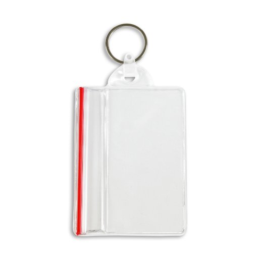 Vertical Sealable Holder with Key Ring Attachment