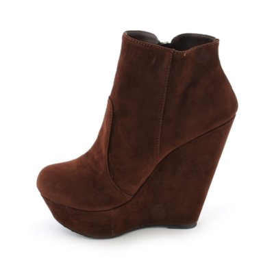chestnut platform booties