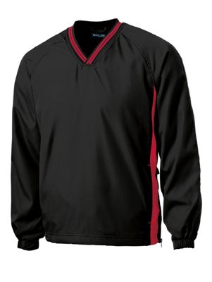 Sport Tek Tipped V-Neck Raglan Wind Shirt