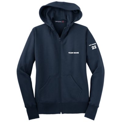 Women's Sport Tek Ladies Full-Zip Hooded Fleece Jacket in Black