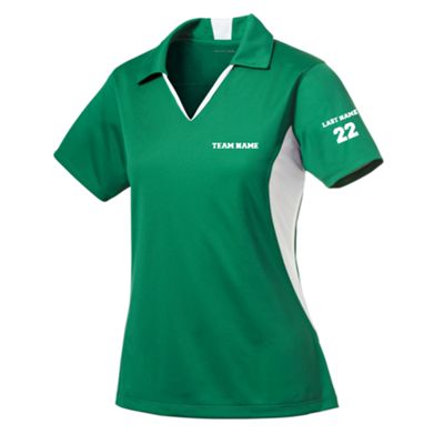 Women's Sport Tek Ladies Side Blocked Micropique Sport-Wick; Sport Shirt in Maroon/White