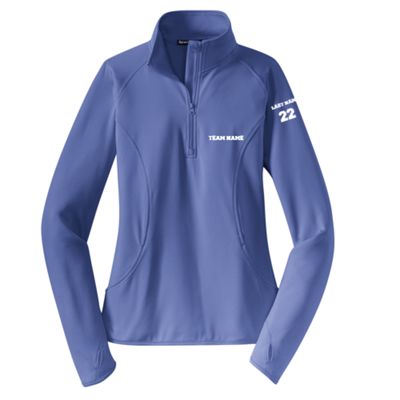 Women's Sport Tek Ladies Sport-Wick; Stretch 1/2-Zip Pullover in White
