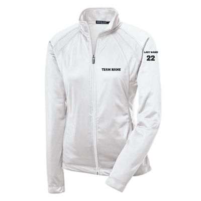 Women's Sport Tek Ladies Tricot Track Jacket in White