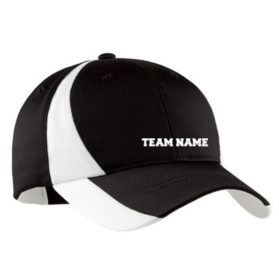 Men's Sport Tek Dry Zone; Nylon Colorblock Cap in White/Black