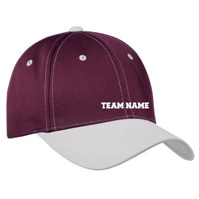 Men's Sport Tek Sport-Wick; Contrast Bill Cap in White/True Navy
