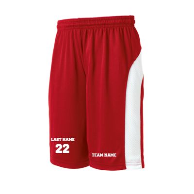 Sport Tek Youth Dry Zone; Colorblock Short in Maroon/White