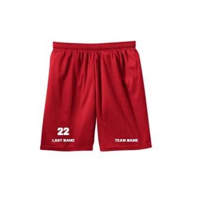 Sport Tek Youth Mesh Short in Maroon