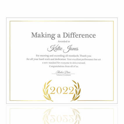 Foil-Stamped Certificate Paper - 2022 Laurels