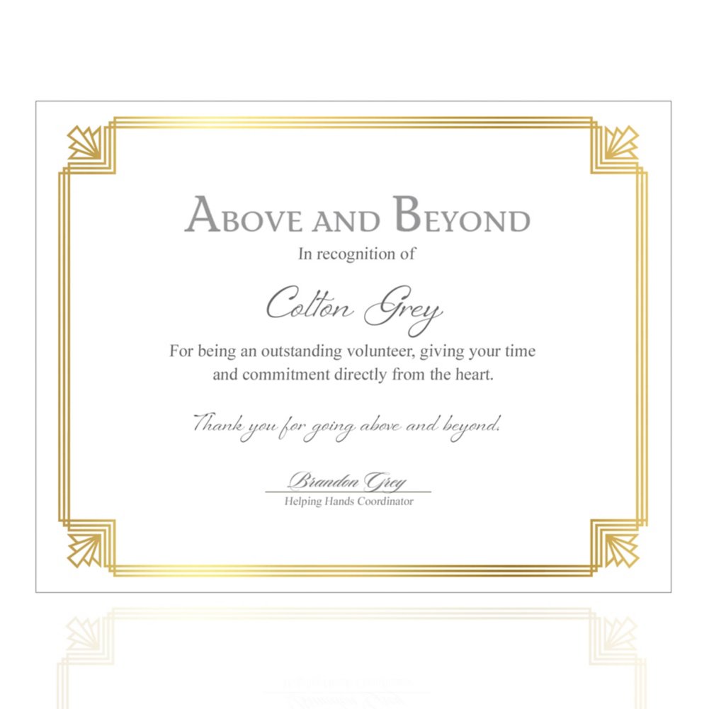 Foil-Stamped Certificate Paper - Art Deco