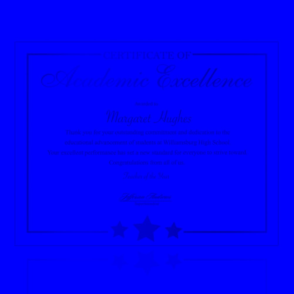 Foil Certificate Paper Star Accent Academic Excellence Baudville