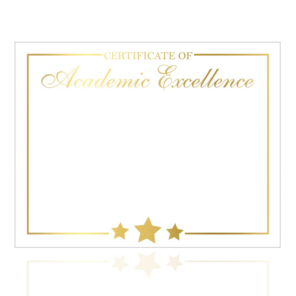 Foil Certificate Paper - Star Accent - Academic Excellence