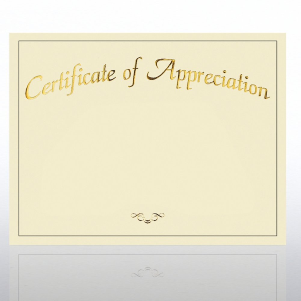 Foil Certificate Paper - Certificate Of Appreciation – Baudville