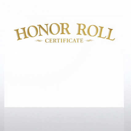 Foil-Stamped Certificate Paper - Honor Roll Award - White