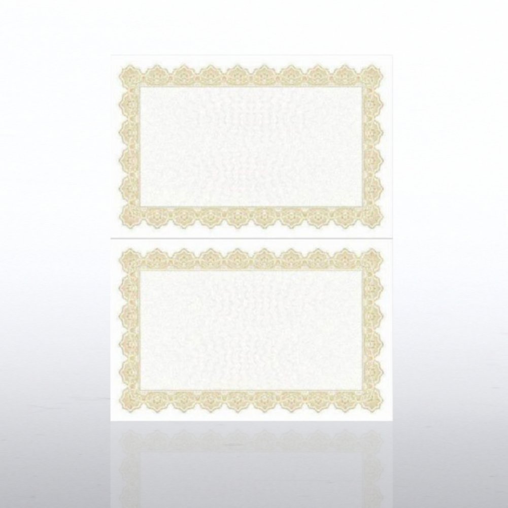 View larger image of Certificate Paper - Scallop - Half-Size - Gold