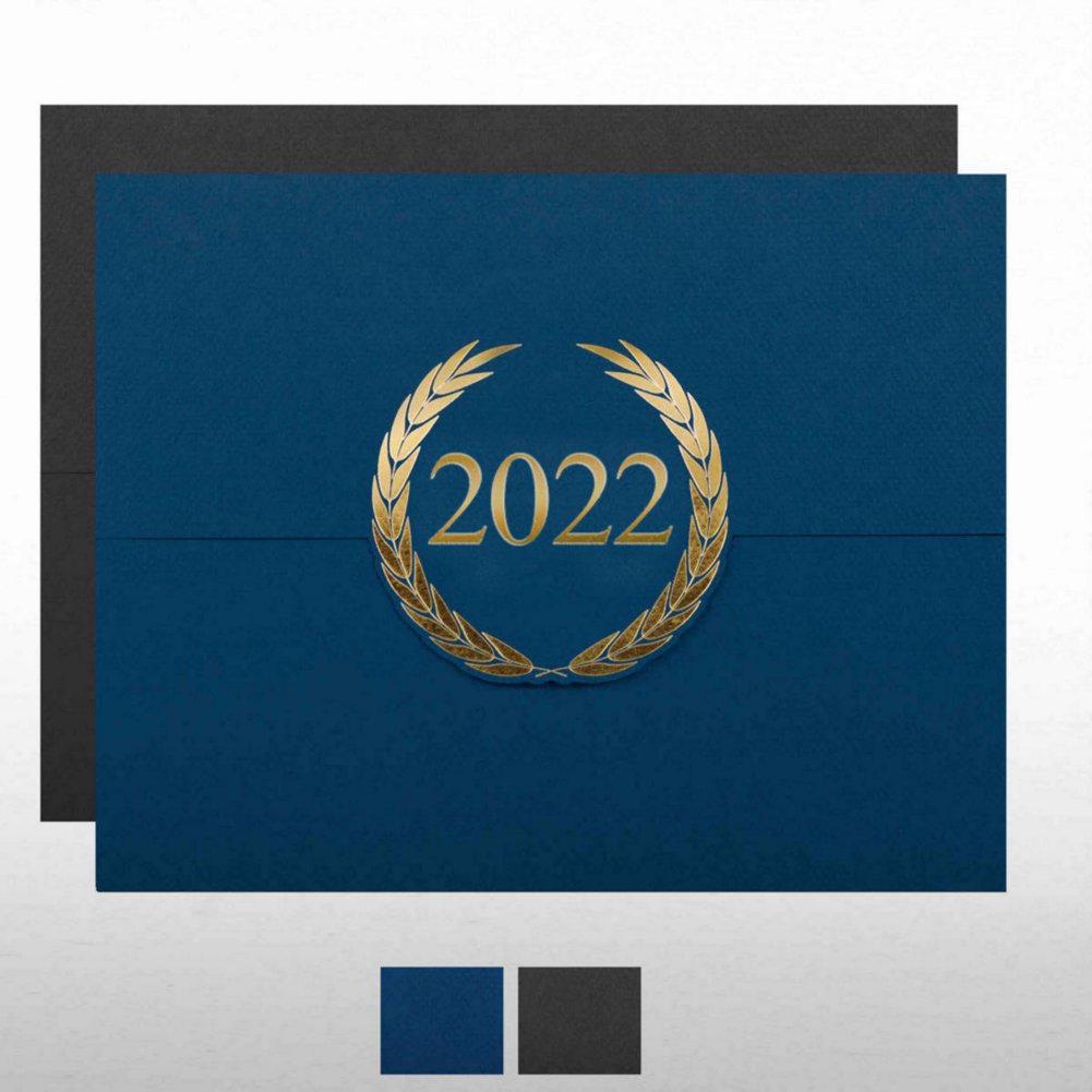 View larger image of Foil-Stamped Certificate Folder - Laurels - 2022