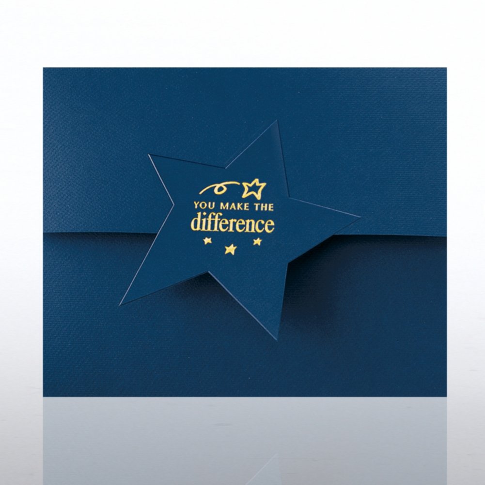 View larger image of You Make the Difference Star Flap Foil Certificate Folder