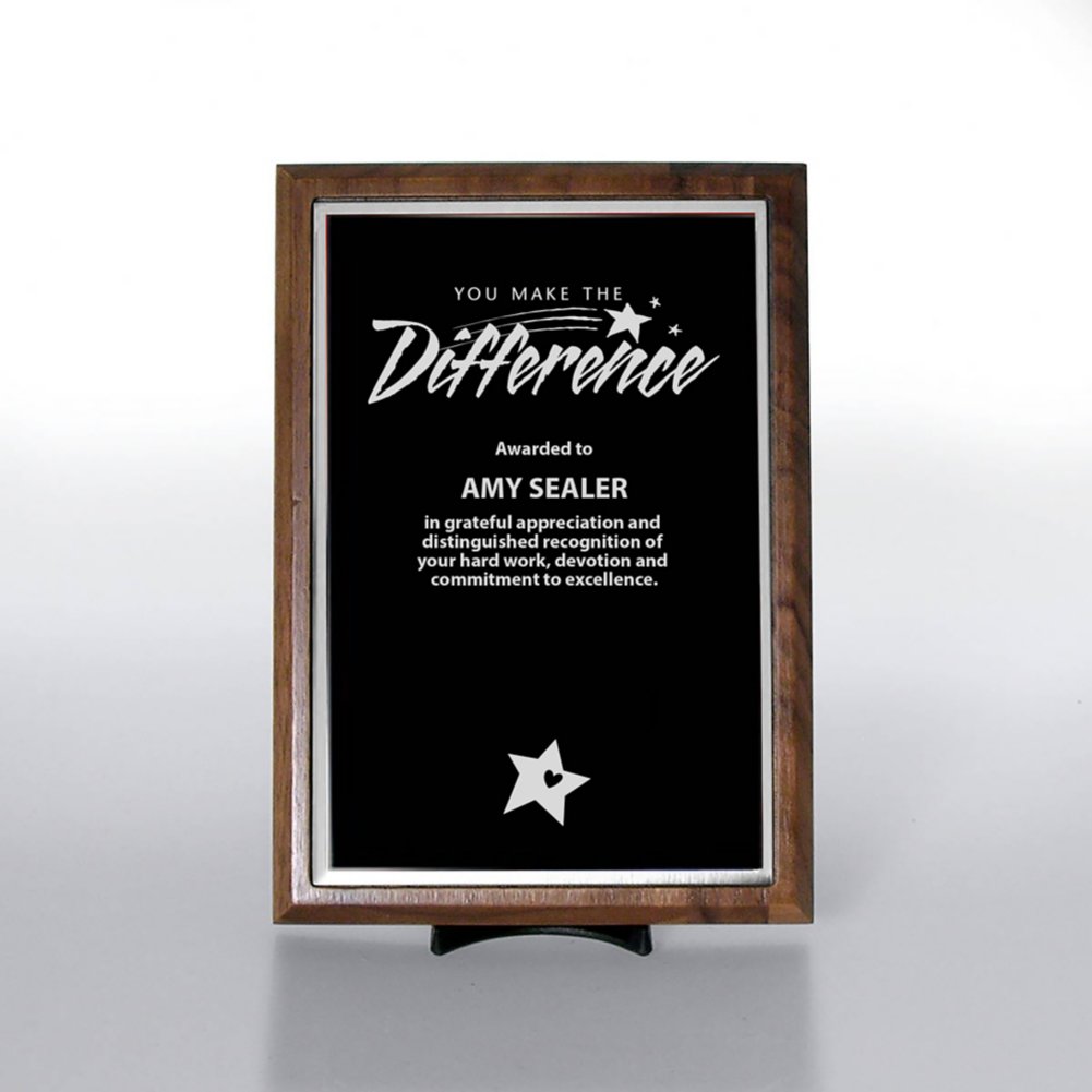 Prestigious Award Plaque - Half-Size - Black w/ Silver