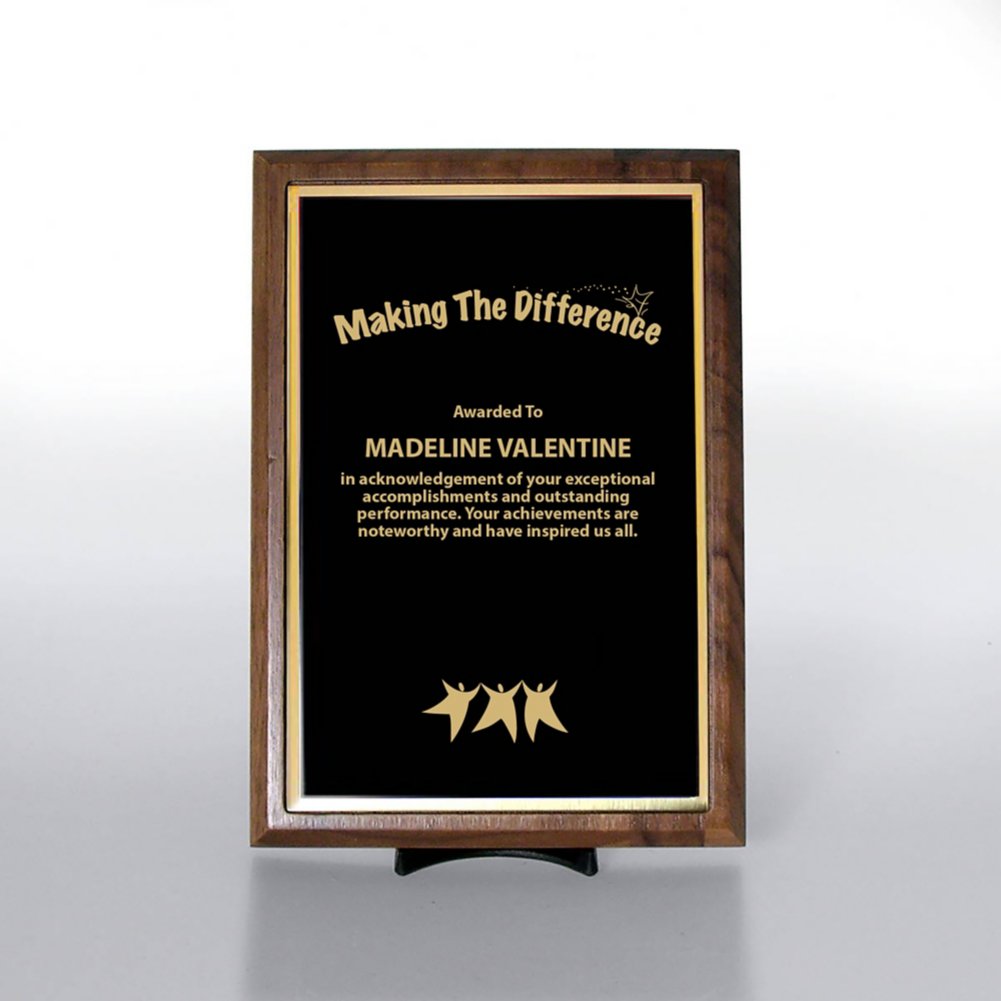 Prestigious Award Plaque - Half-Size - Black w/ Gold