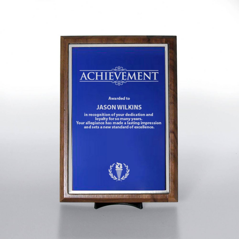 Prestigious Award Plaque - Half-Size - Blue w/ Silver