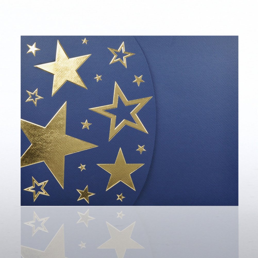 Foil-Stamped Embossed Certificate Folder - Bright Stars