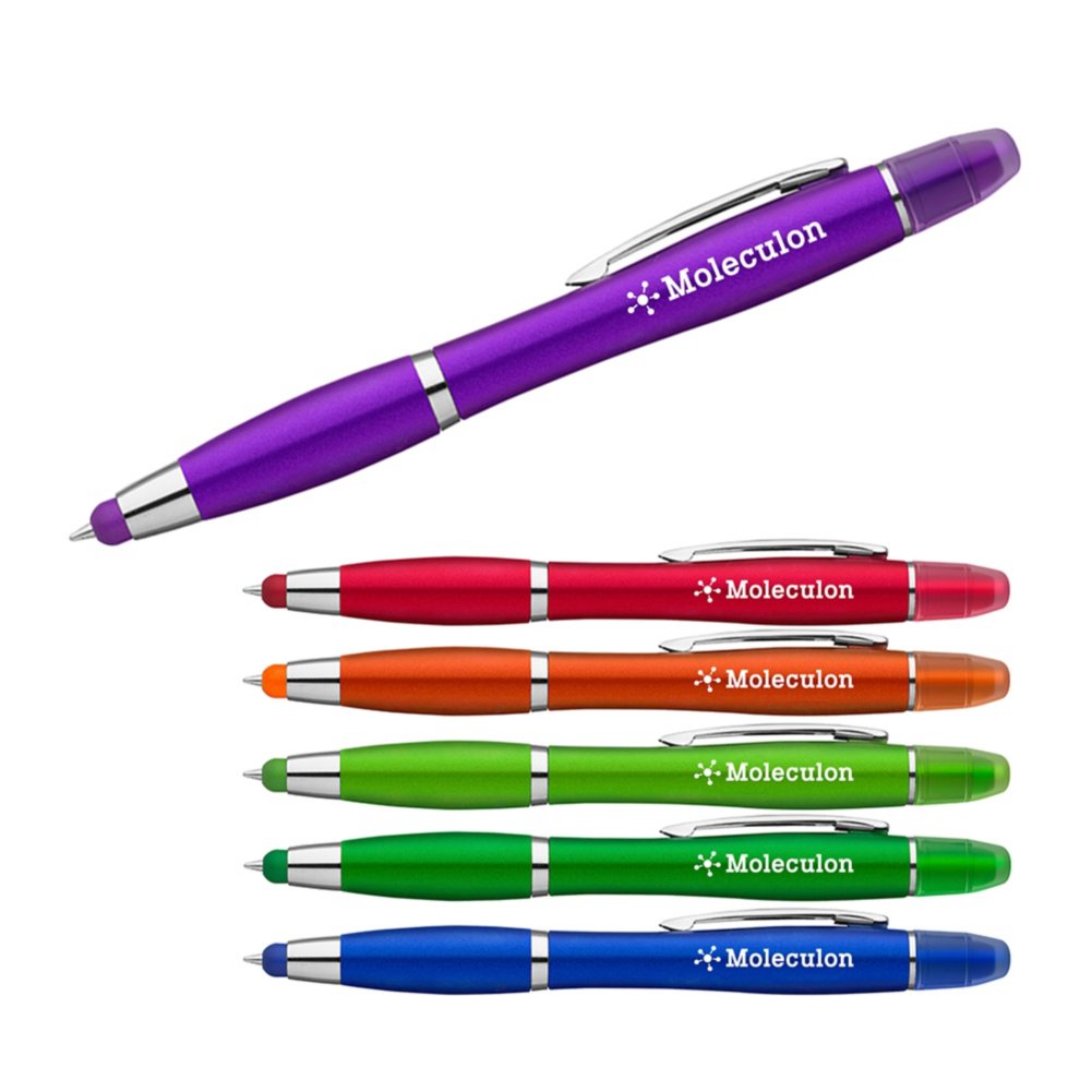 Add Your Logo:  3-in-Wonderful Pen, Highlighter, Stylus