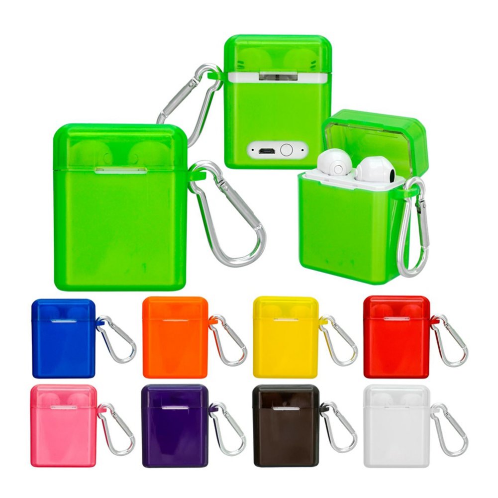 Add Your Logo: Wireless Earbuds in Vivid Color Case