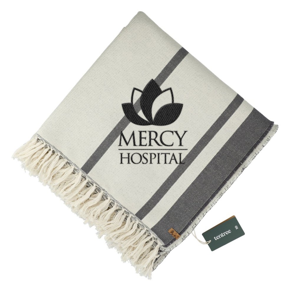 View larger image of Add Your Logo: Tassled Cotton Throw Blanket