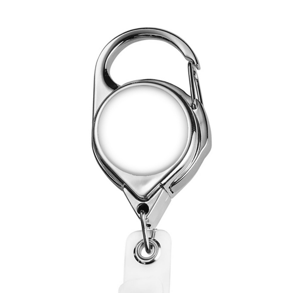 Add Your Logo: Chrome Carabiner Badge Reel with Belt Clip