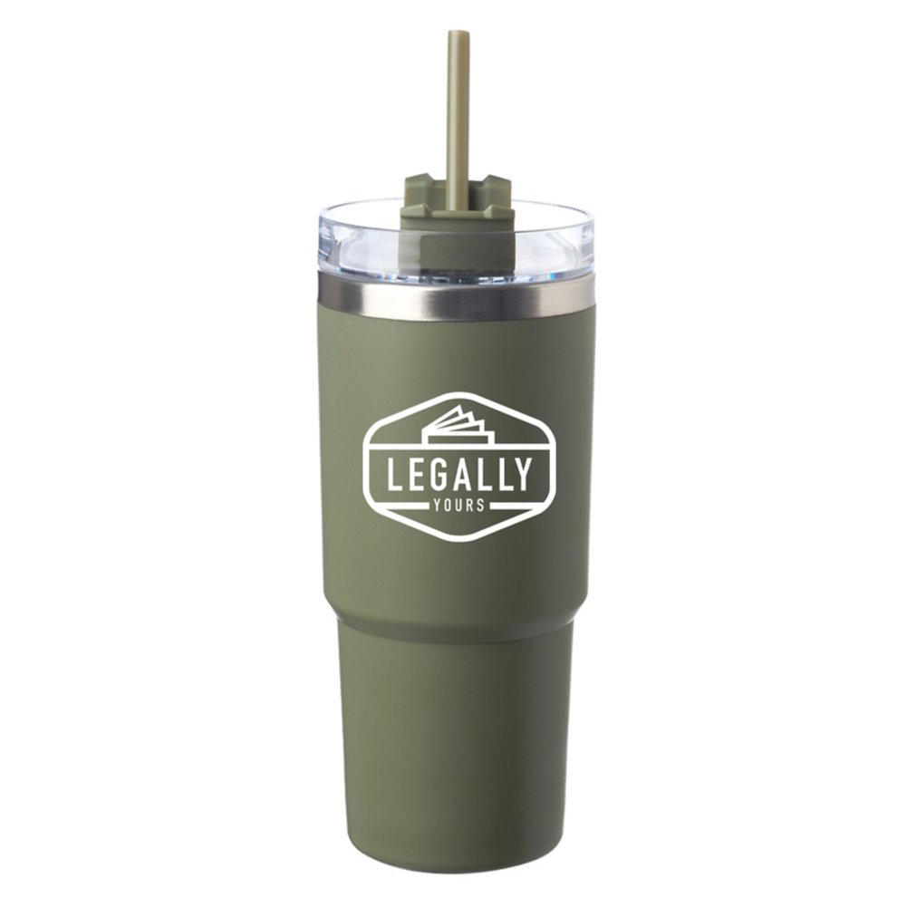 Add Your Logo: 23 oz Matte Finish Stainless Steel Travel Tumbler
