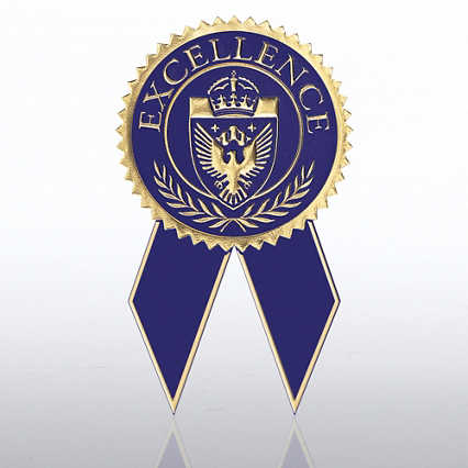 Certificate Seal with Ribbon - Excellence - Blue/Gold