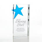 View larger image of Trophy - Crystal Blue Star - Rectangle