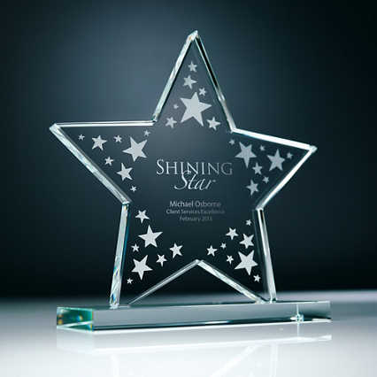 Etched Glass Award - Star Cluster