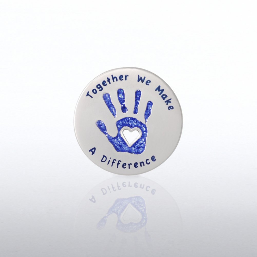 Lapel Pin - Glitter - Together We Make a Difference Hand