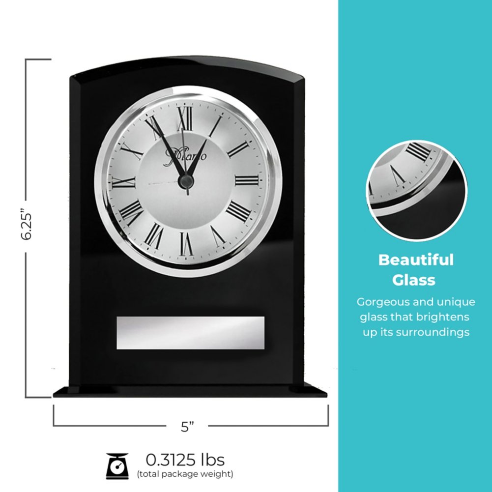 Elegant Black Glass Clock