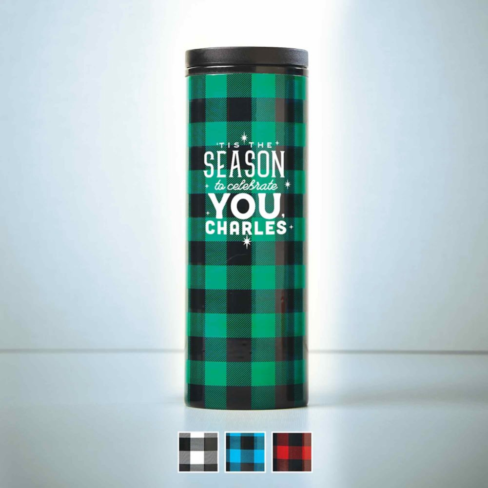 View larger image of Custom: Warm Wishes Plaid Tumbler