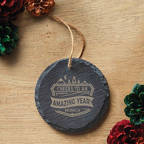 View larger image of Surpr!se Custom: Engraved Slate Ornament -Round