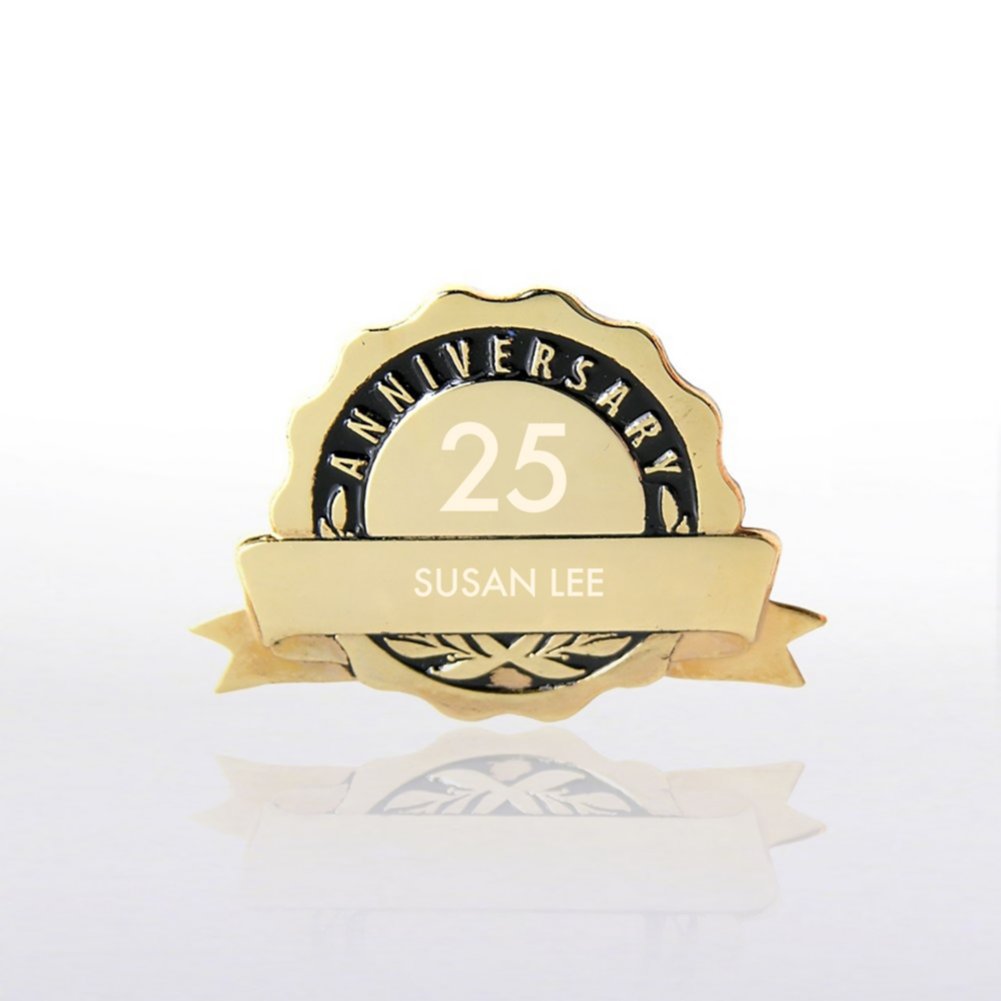 Personalized Anniversary Lapel Pin - Black