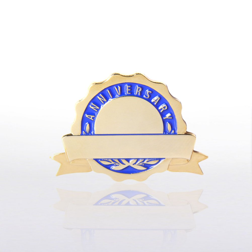 Personalized Anniversary Lapel Pin - Blue