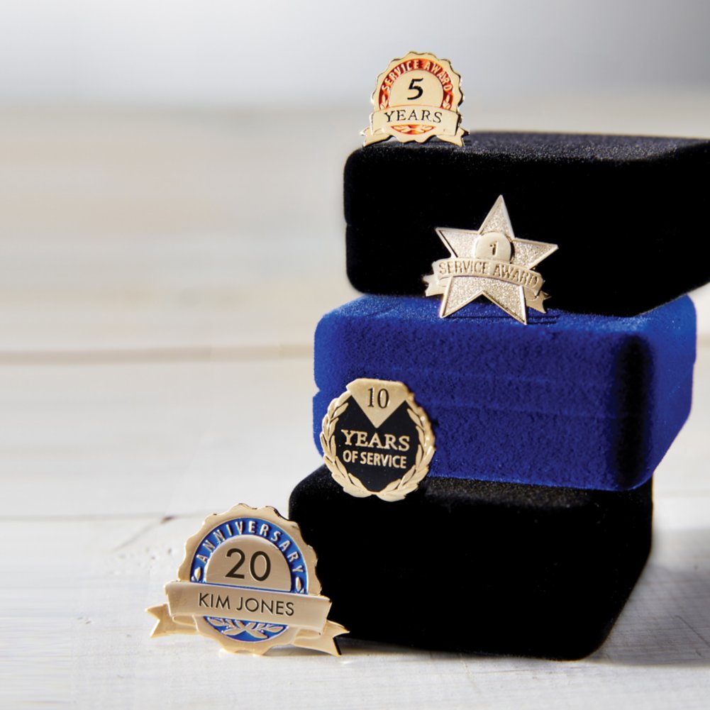 Personalized Anniversary Lapel Pin Blue Baudville