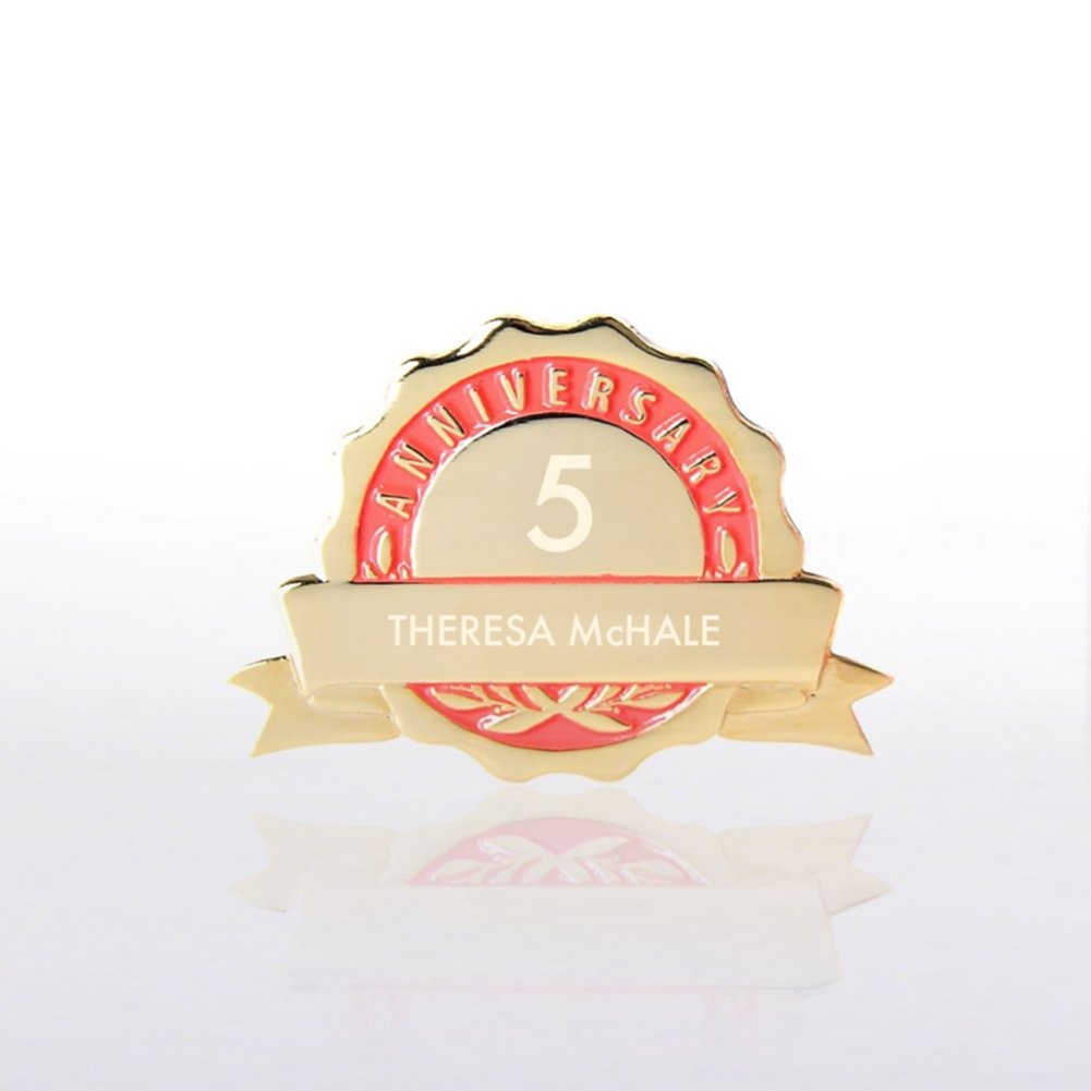 View larger image of Personalized Anniversary Lapel Pin - Red
