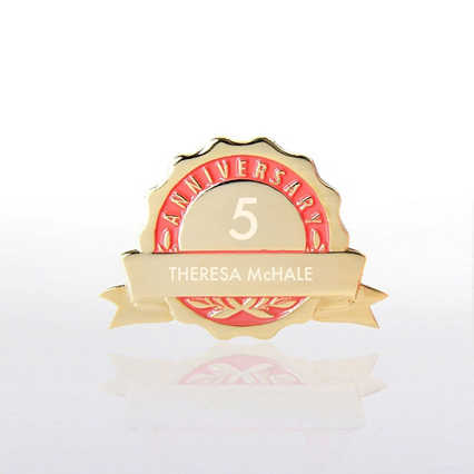 Personalized Anniversary Lapel Pin - Red