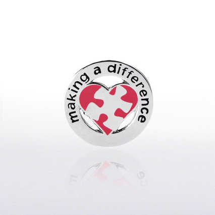 Lapel Pin - Making a Difference Puzzle Heart