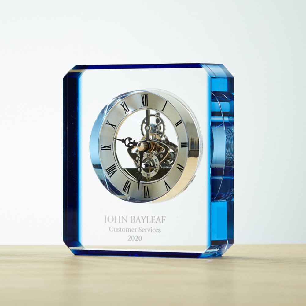 Timeless Achievement Crystal Skeleton Clock