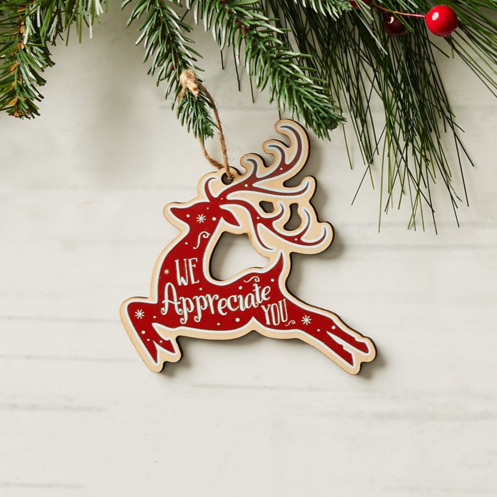 Classic Wooden Ornament - Red Deer: We Appreciate You