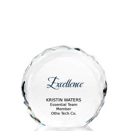 Limitless Collection: Beveled Round Crystal Trophy - Circle