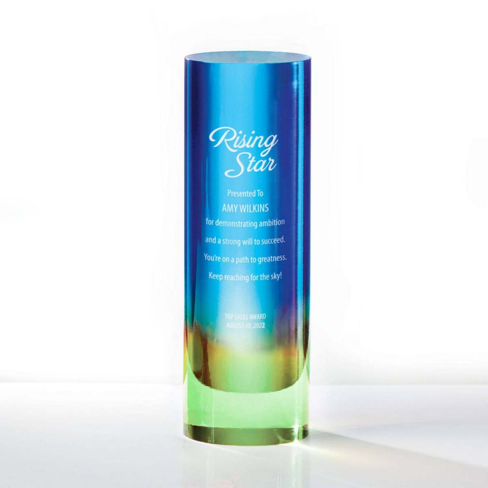 View larger image of Bold Success Acrylic Cylinder Trophy - Blue